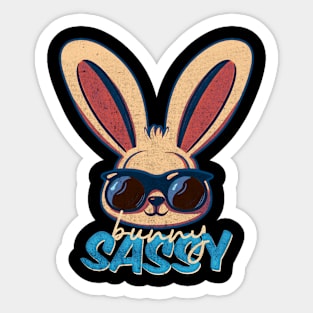 Sassy Bunny Rabbit Wearing Sunglasses Retro Sticker